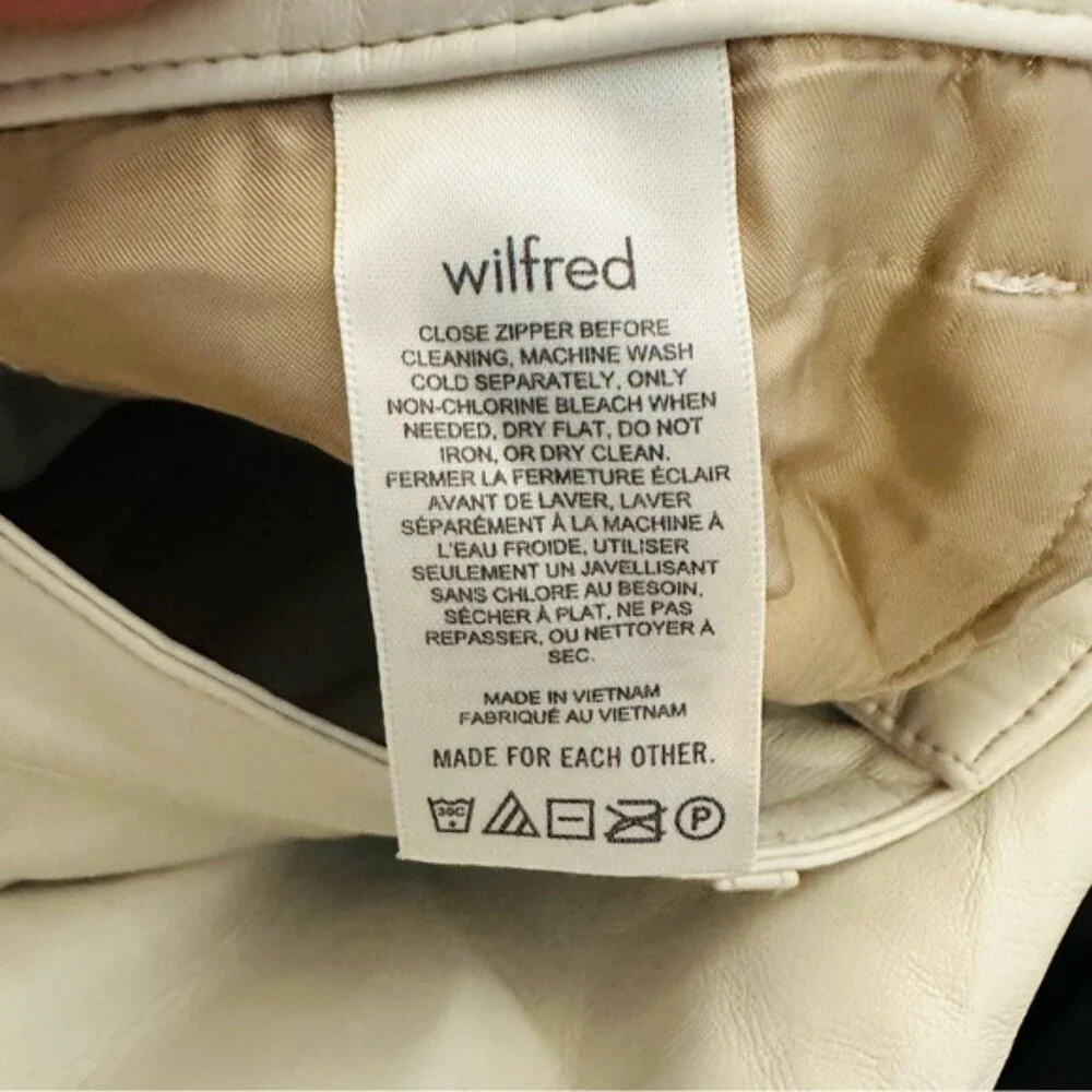 Aritzia Wilfred Melina Super High Rise Pants- faux Leather Size 8